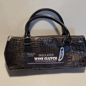 Brown Insulated Wine Clutch
